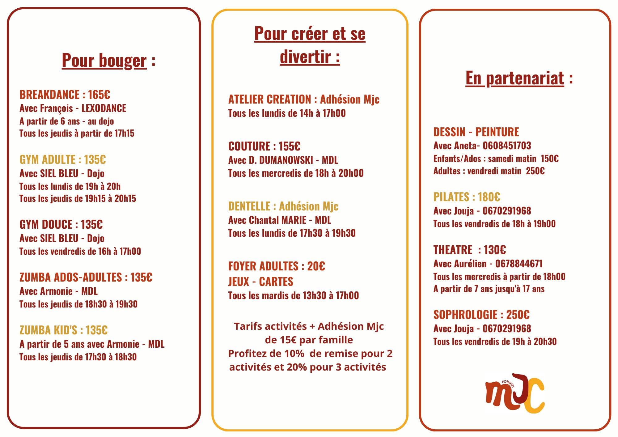 mjc rentrée 2025 2026 verso